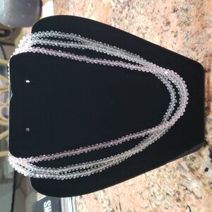 Womens 3-strand glass bead necklace